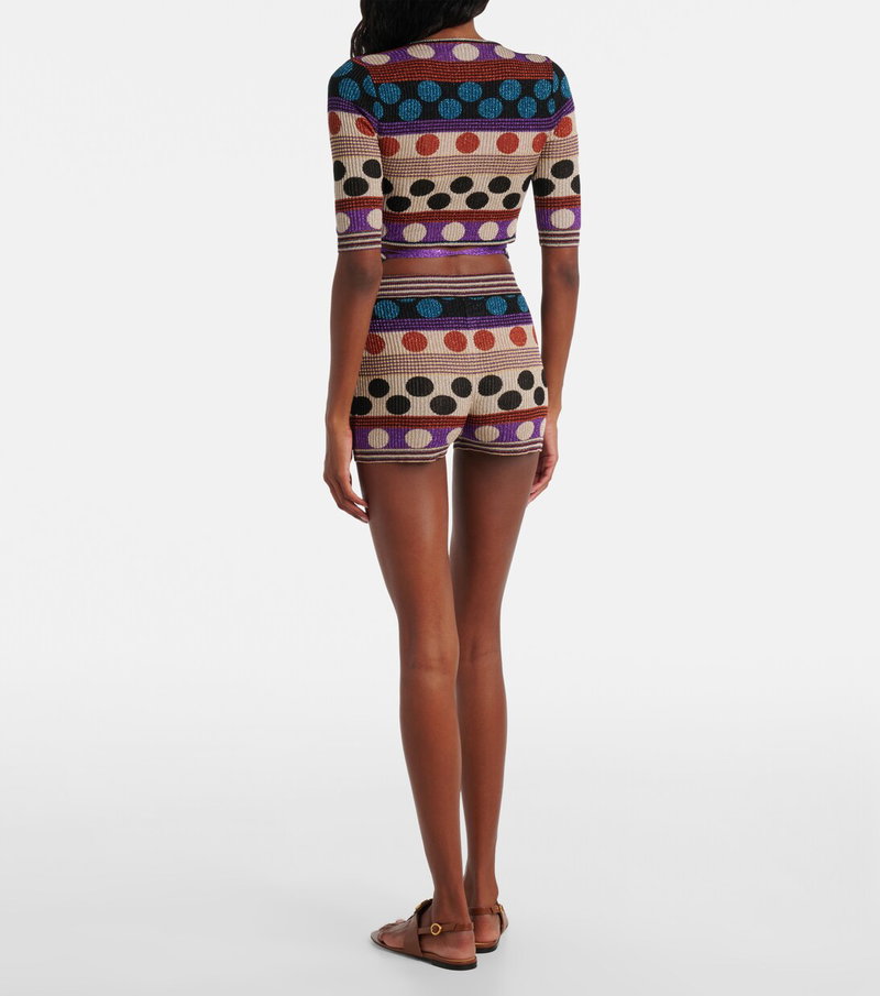 Valentino polka-dot knit crop top and mini skirt set