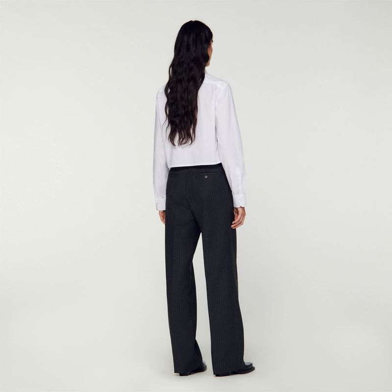 Sandro woman in black and white tailored suit