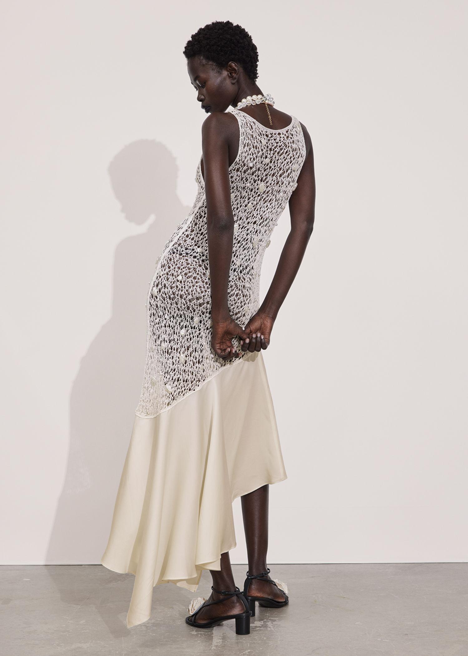 beaded crochet midi dress & OTHER STORIES Beaded Crochet Midi Dress
