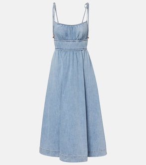 sachin and babi light blue dress Pleated Draped Midi Dress Olive Online main image 0