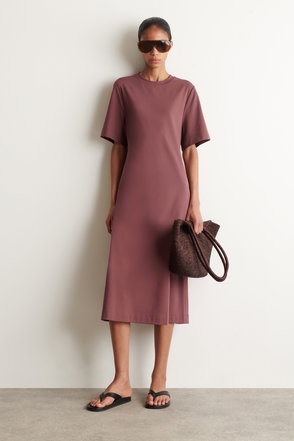 TIBI Belted Faux Leather Shirt Dress | endource