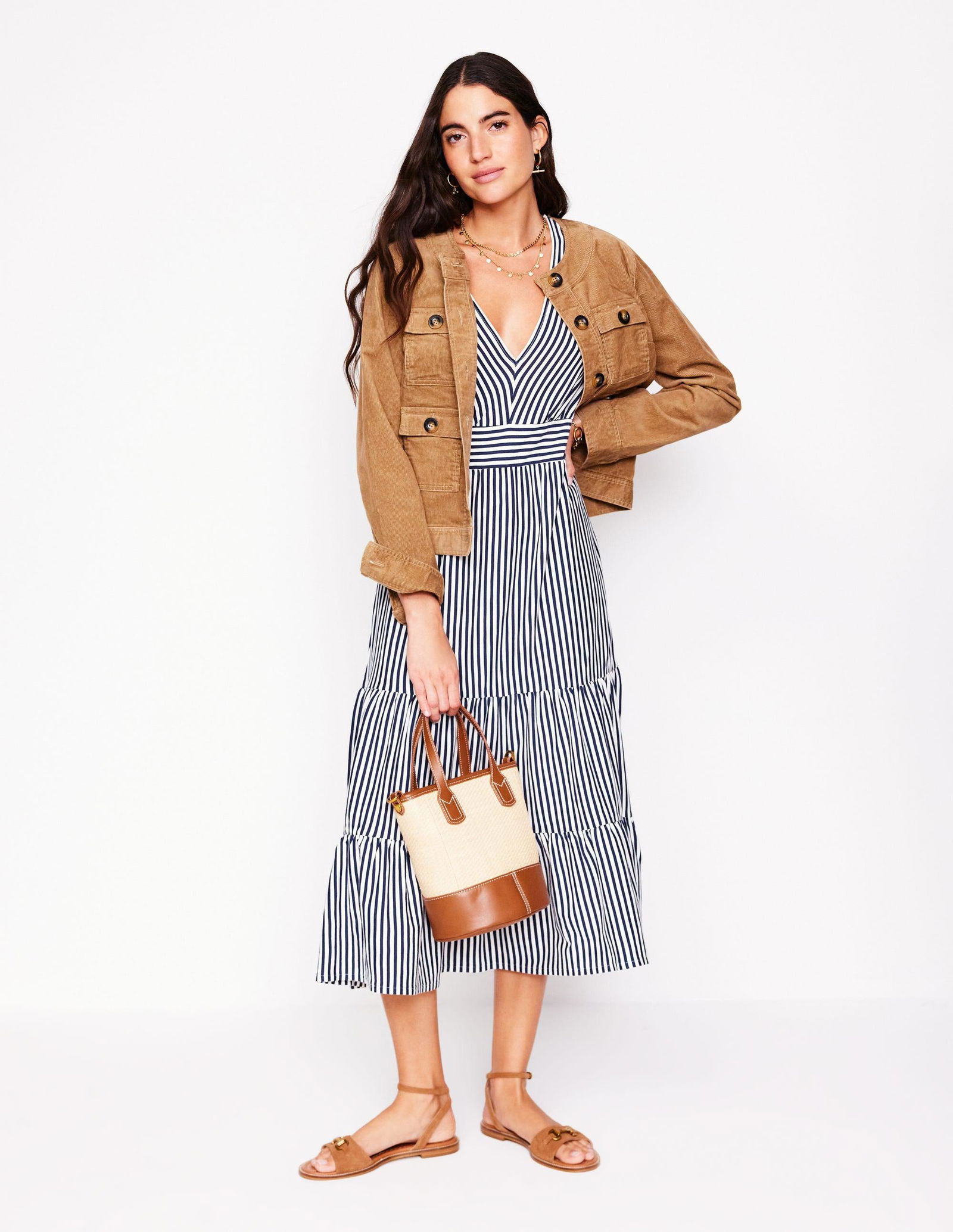 eloise tiered jersey dress 50% off BODEN handmade