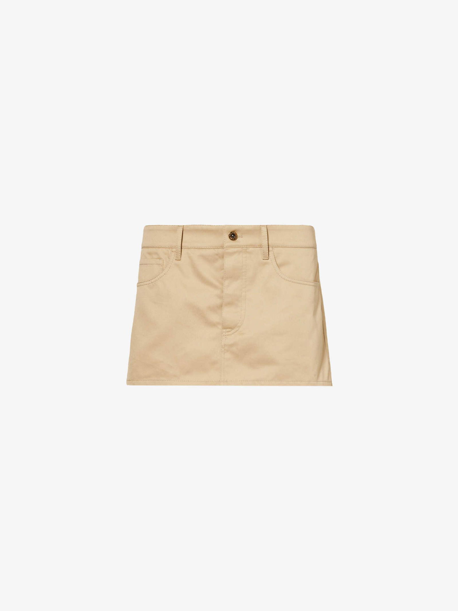 MIU MIU Low-Rise Denim Mini Skirt in CORDA | Endource