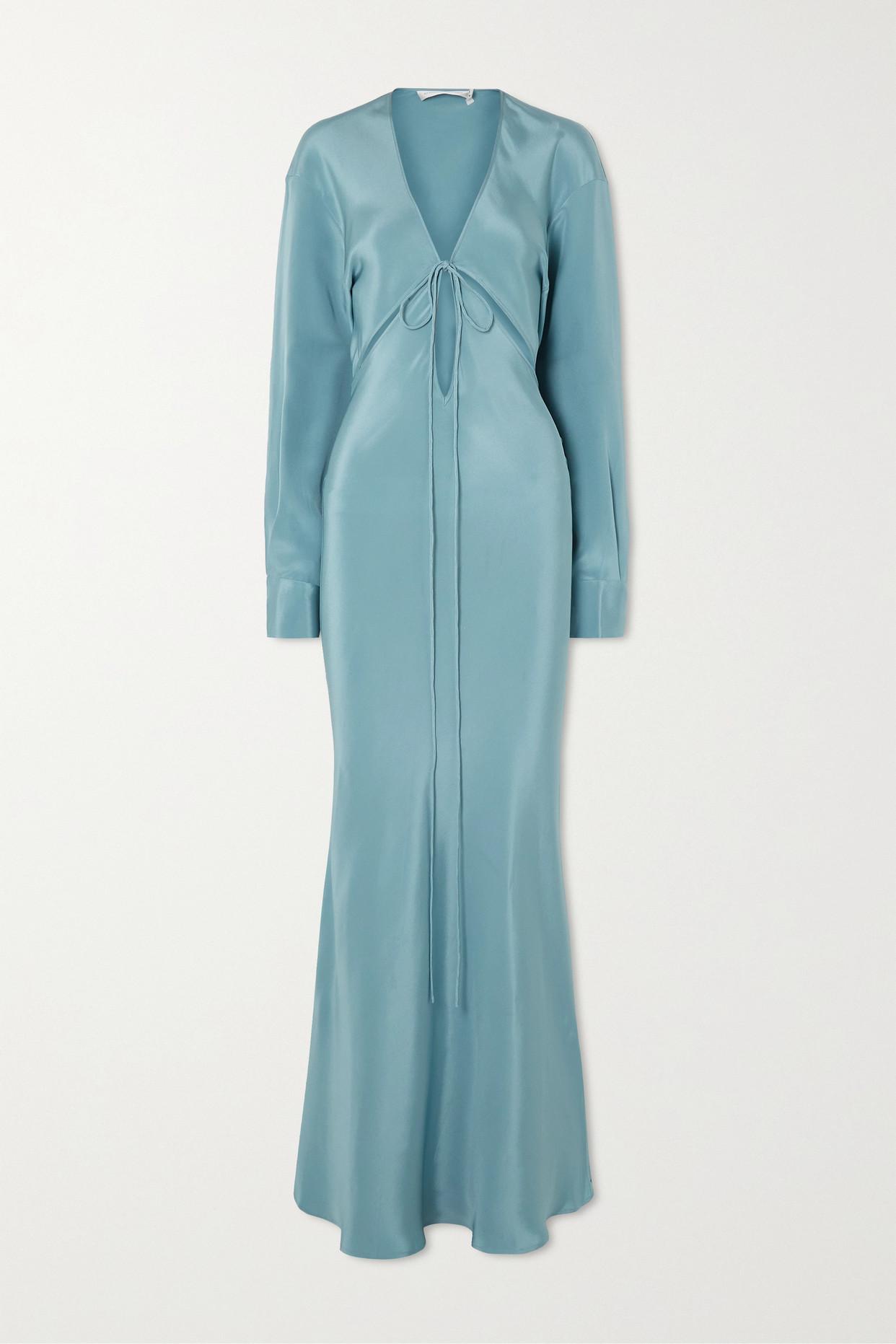 christopher esber cut out silk maxi dress Christopher Esber Triquetra cutout silk-charmeuse maxi dress