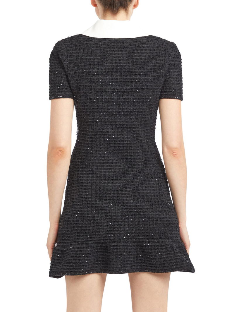 self portrait black taffeta bow mini dress SELF-PORTRAIT