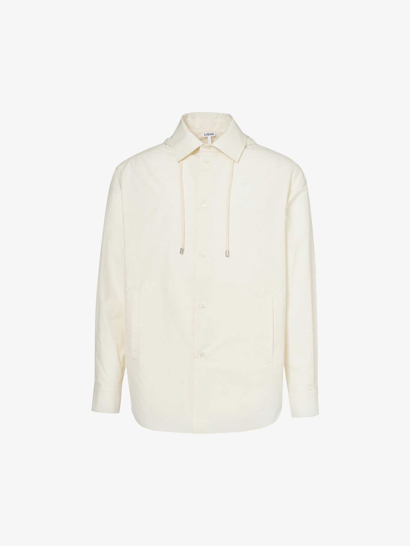 LOEWE Anagram-Jacquard Hooded Cotton Overshirt | endource