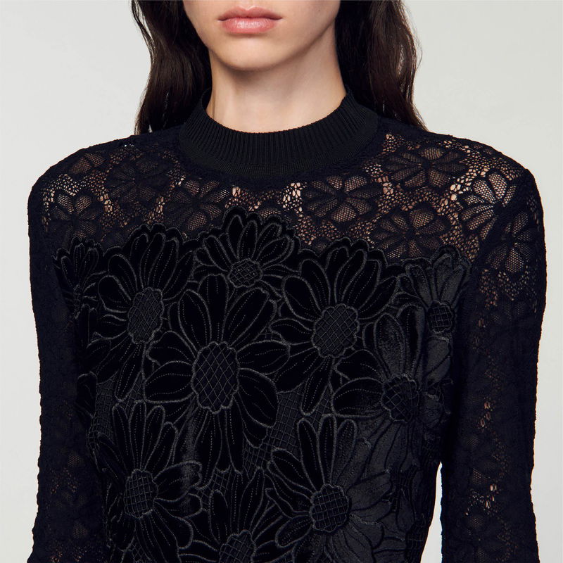 SANDRO Daisy Guipure Dress | endource