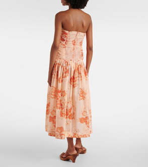 ZIMMERMANN Flounced Silk-Satin Wrap Dress | endource