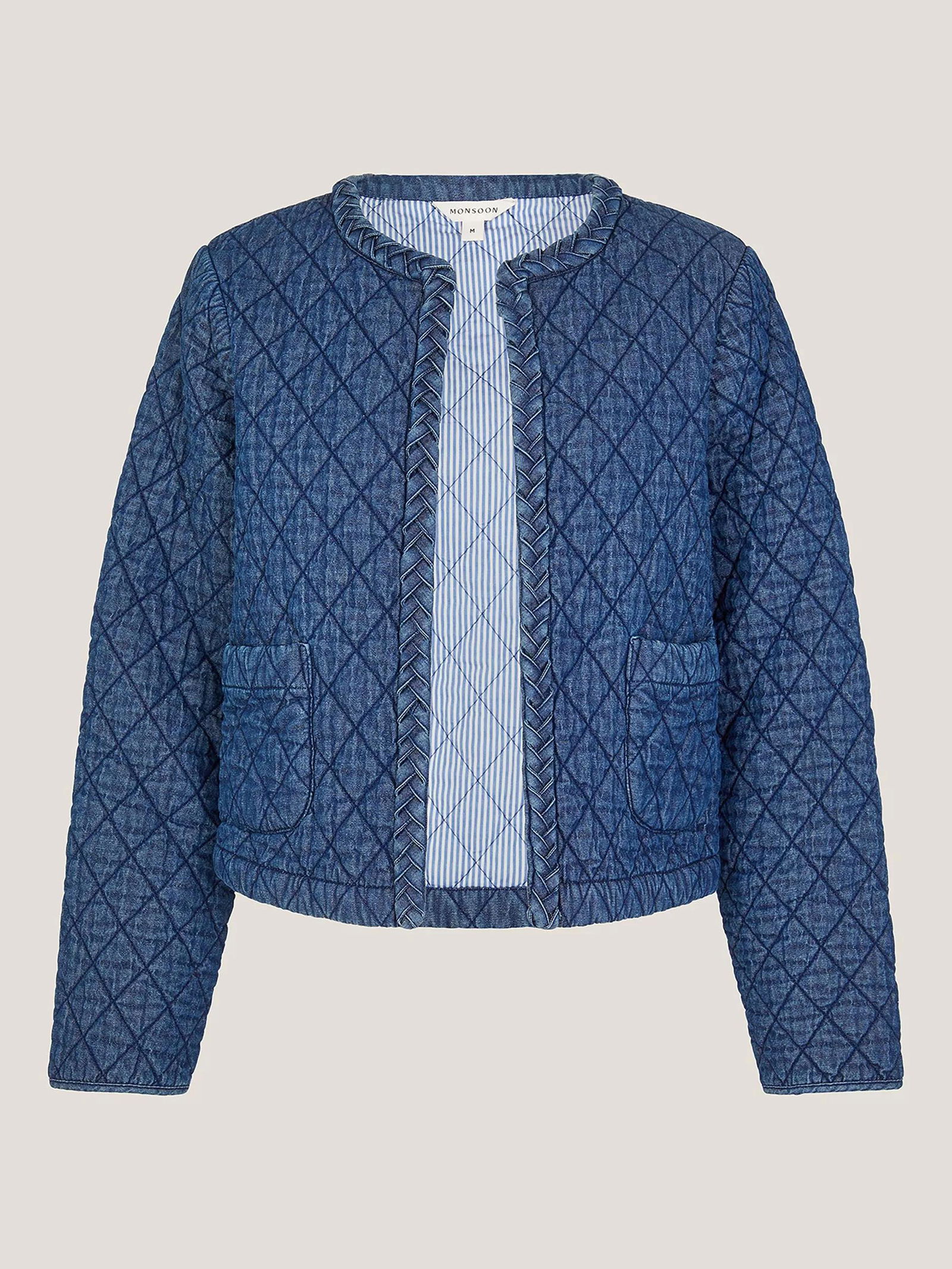 Monsoon Martha Quilted Denim Jacket endource
