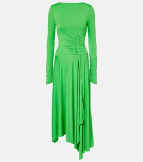 navy blue dress for baby girl ACNE STUDIOS Asymmetric layered ruffled chiffon midi dress main image 0