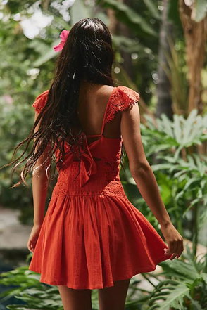 FREE PEOPLE Shayla Lace Mini Dress | endource