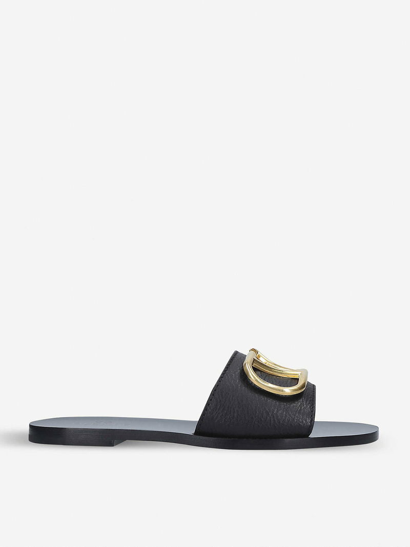 VALENTINO GARAVANI Go Logo Leather Slider