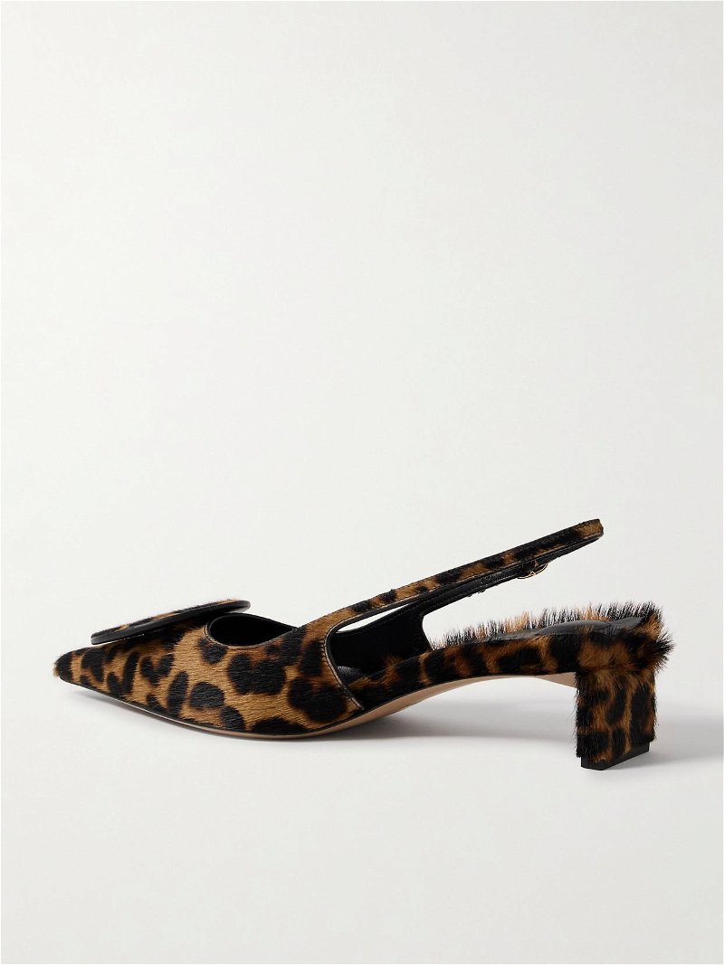 JACQUEMUS Duelo Embellished Leopard-Print Calf Hair Slingback Pumps in ...
