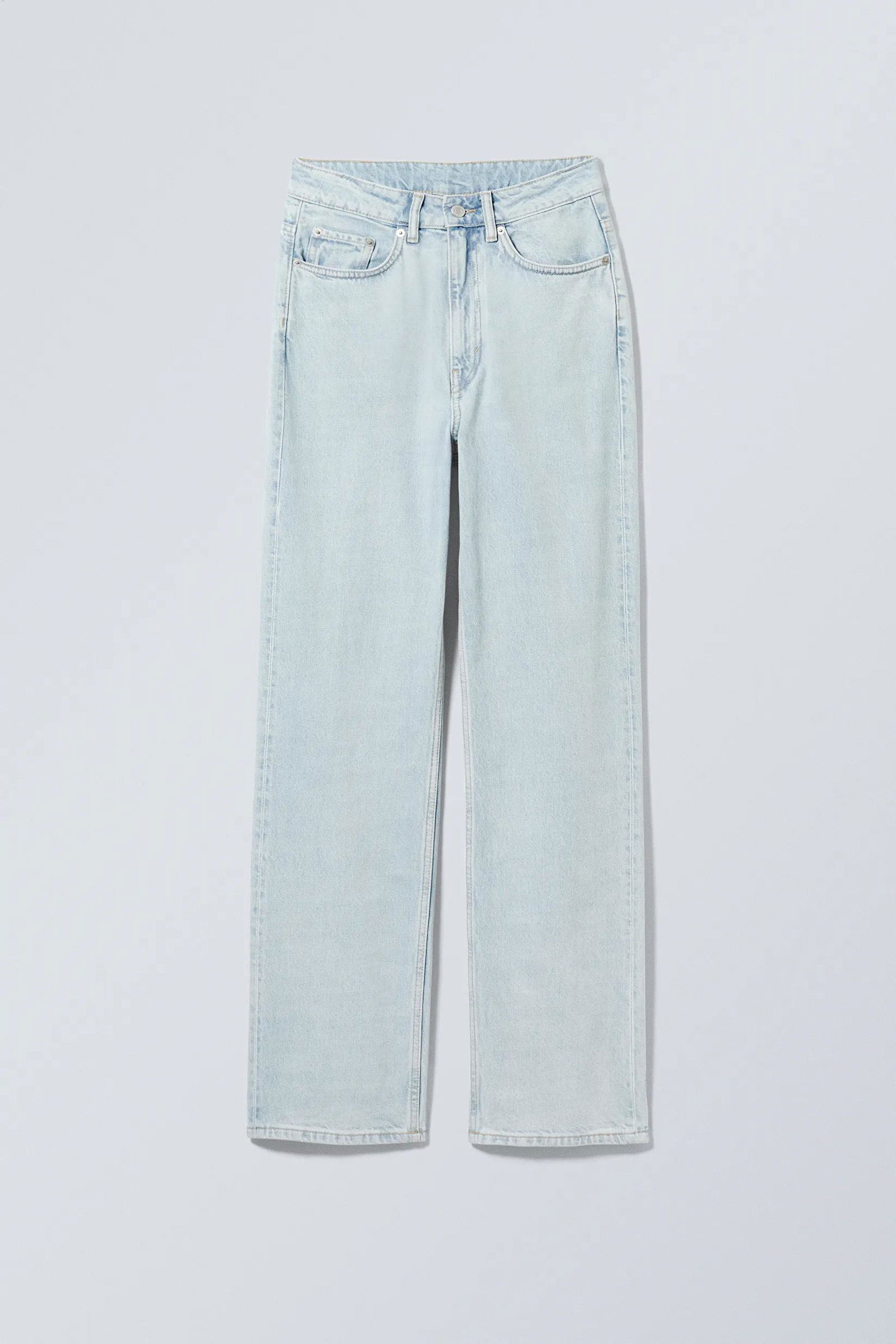WEEKDAY Rowe Extra High Straight Jeans in Opulent Blue - Light Blue ...
