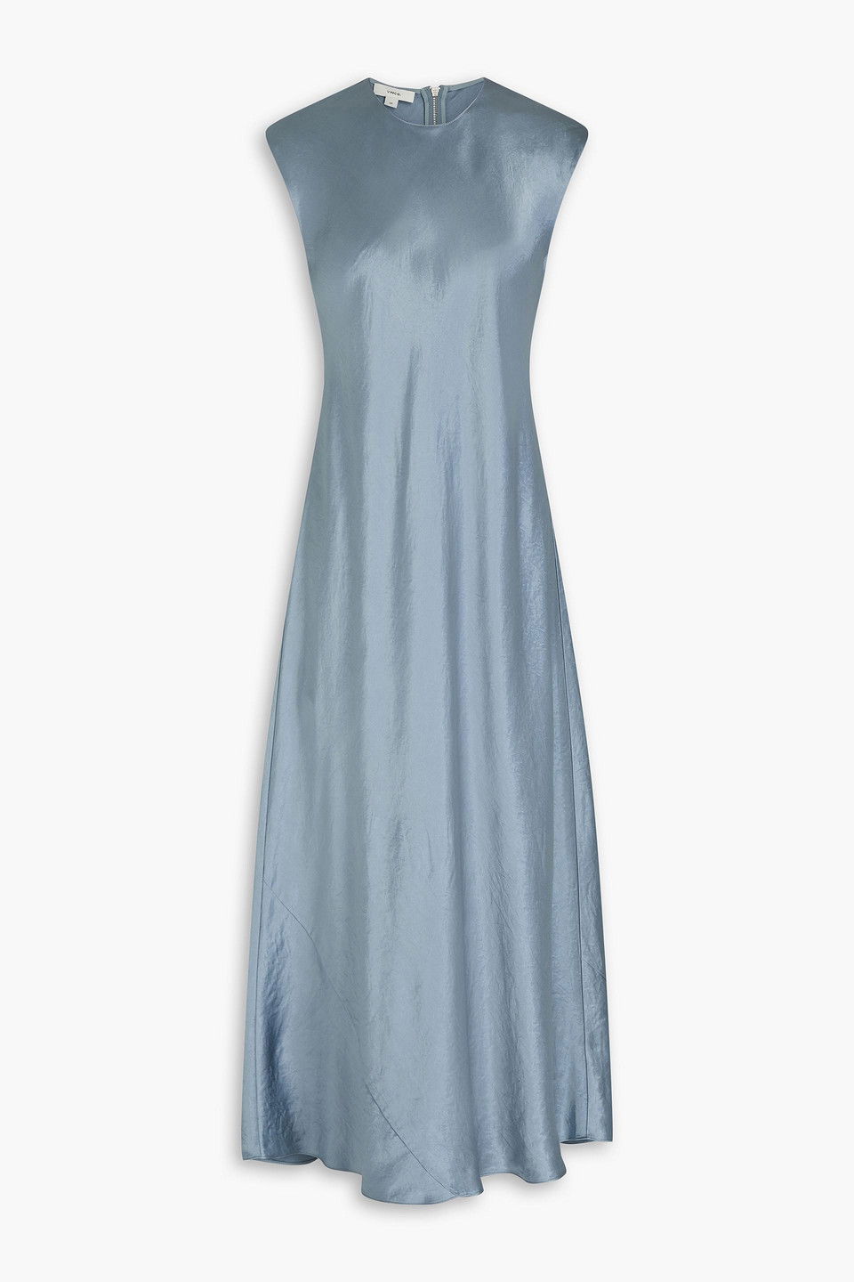 vince hammered-satin midi dress Vince - Patina Hammered Silk Sleeveless Dress