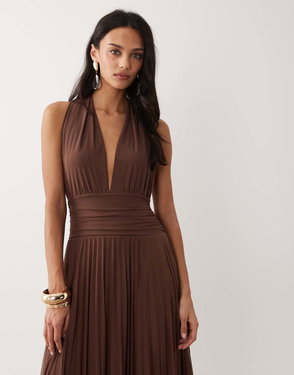 ABERCROMBIE + FITCH Abercrombie & Fitch Tiered Maxi Dress With Multiway  Neckline In Pink | endource