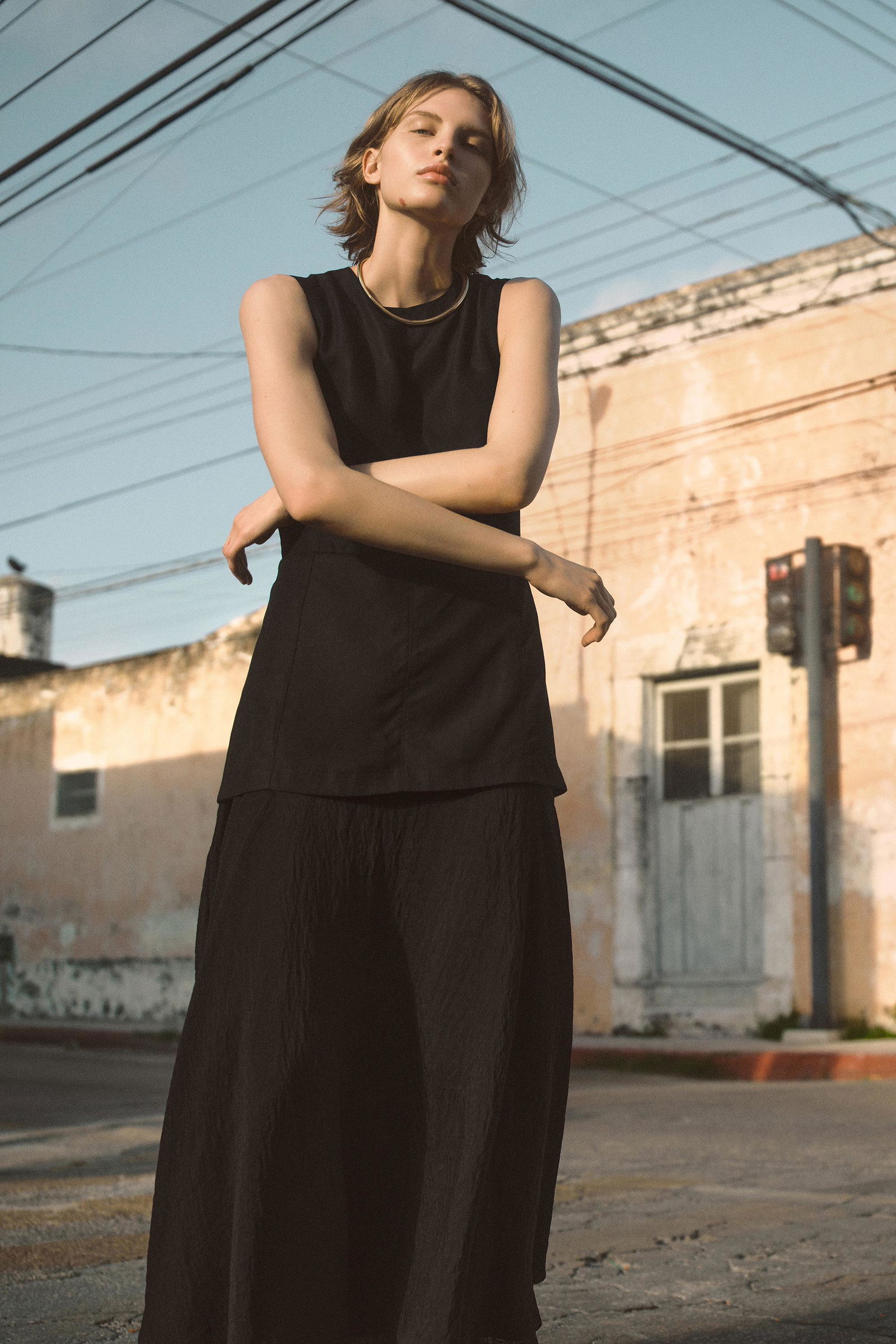 COS Layered Peplum Midi Dress | endource