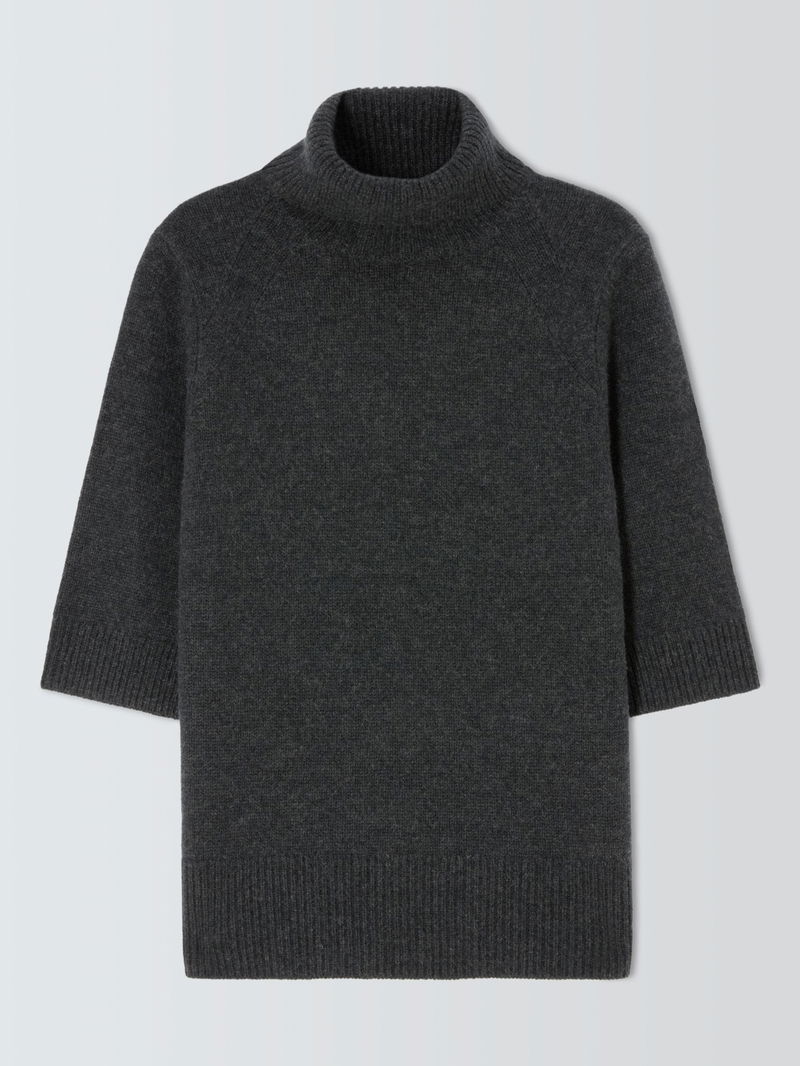 JOHN LEWIS Cashmere Half Sleeve Roll Neck Jumper endource