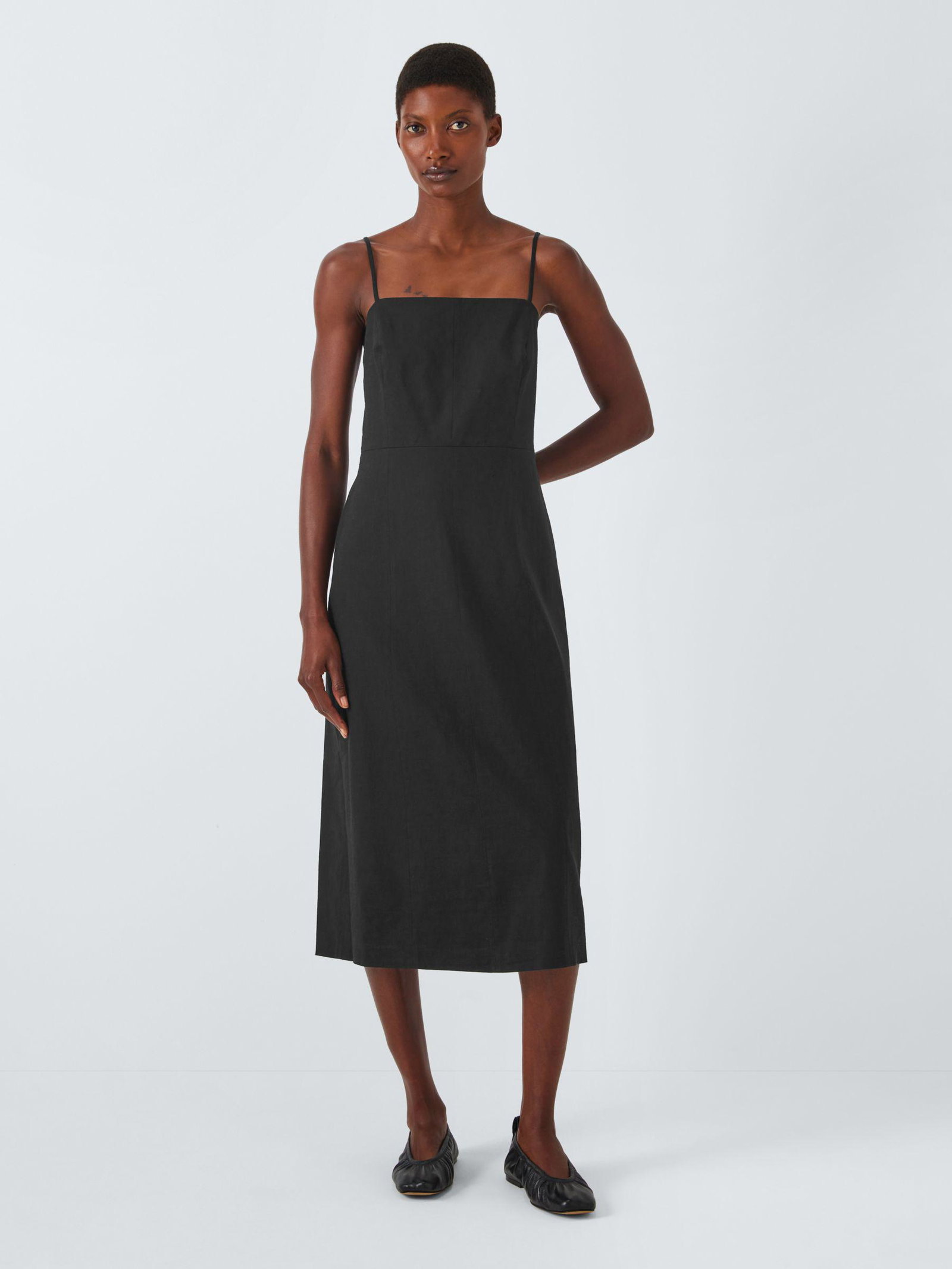 theory black midi dress Satin Midi Slip Dress
