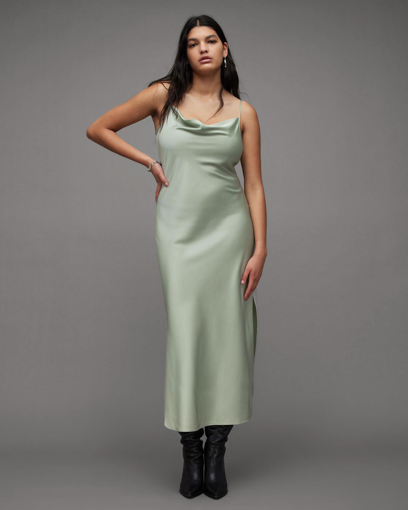 ALLSAINTS Hadley Cowl Neck Midi Slip Dress | endource ALLSAINTS Hadley Cowl Neck Midi Slip Dress | endource