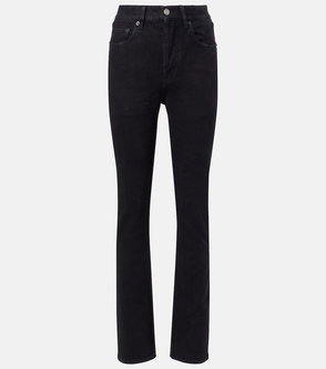 Black Saint Laurent slim-fit flared jeans