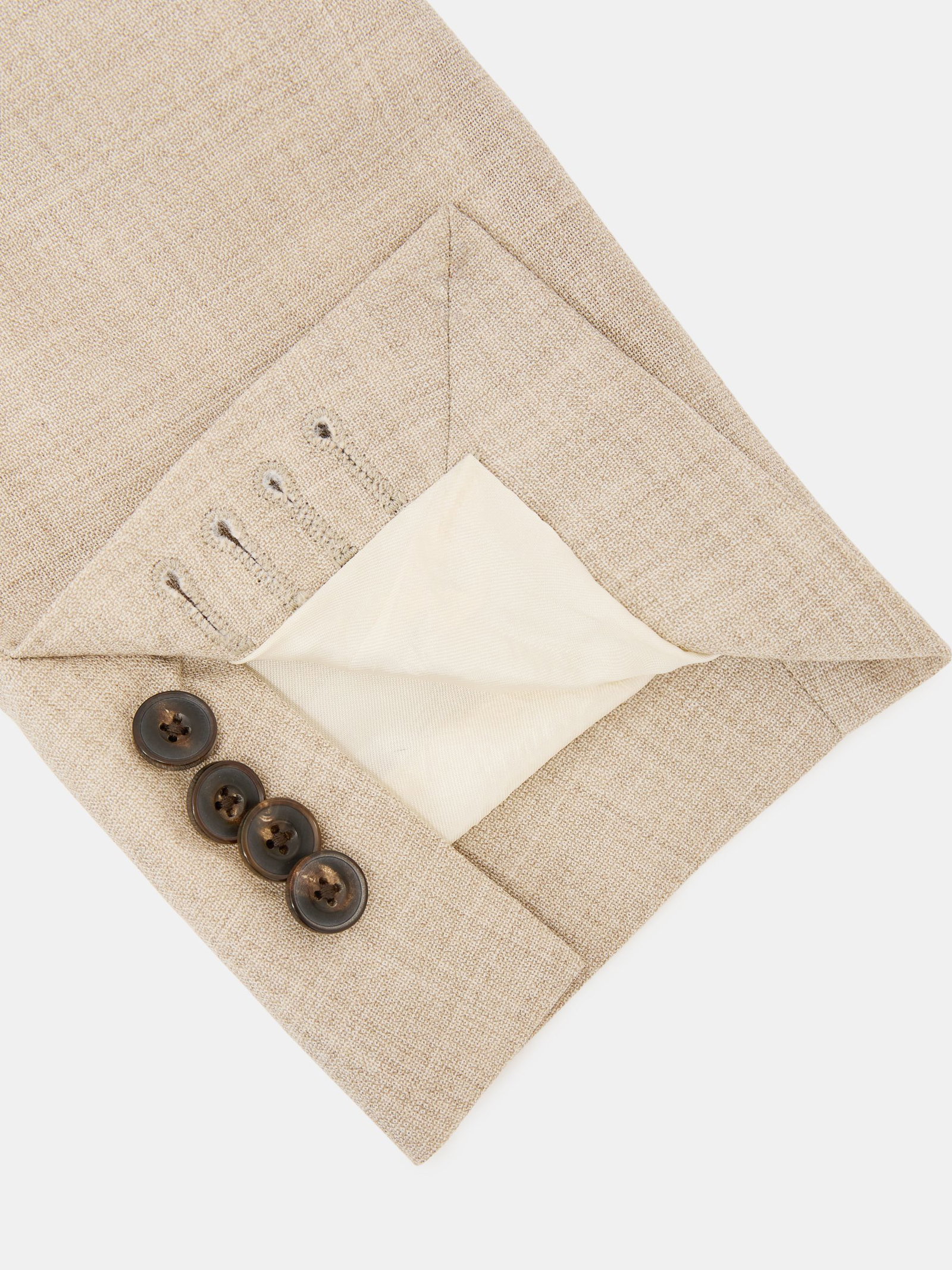 REISS Tailored-Fit Wool Textured Single-Breasted Blazer In Oatmeal ...