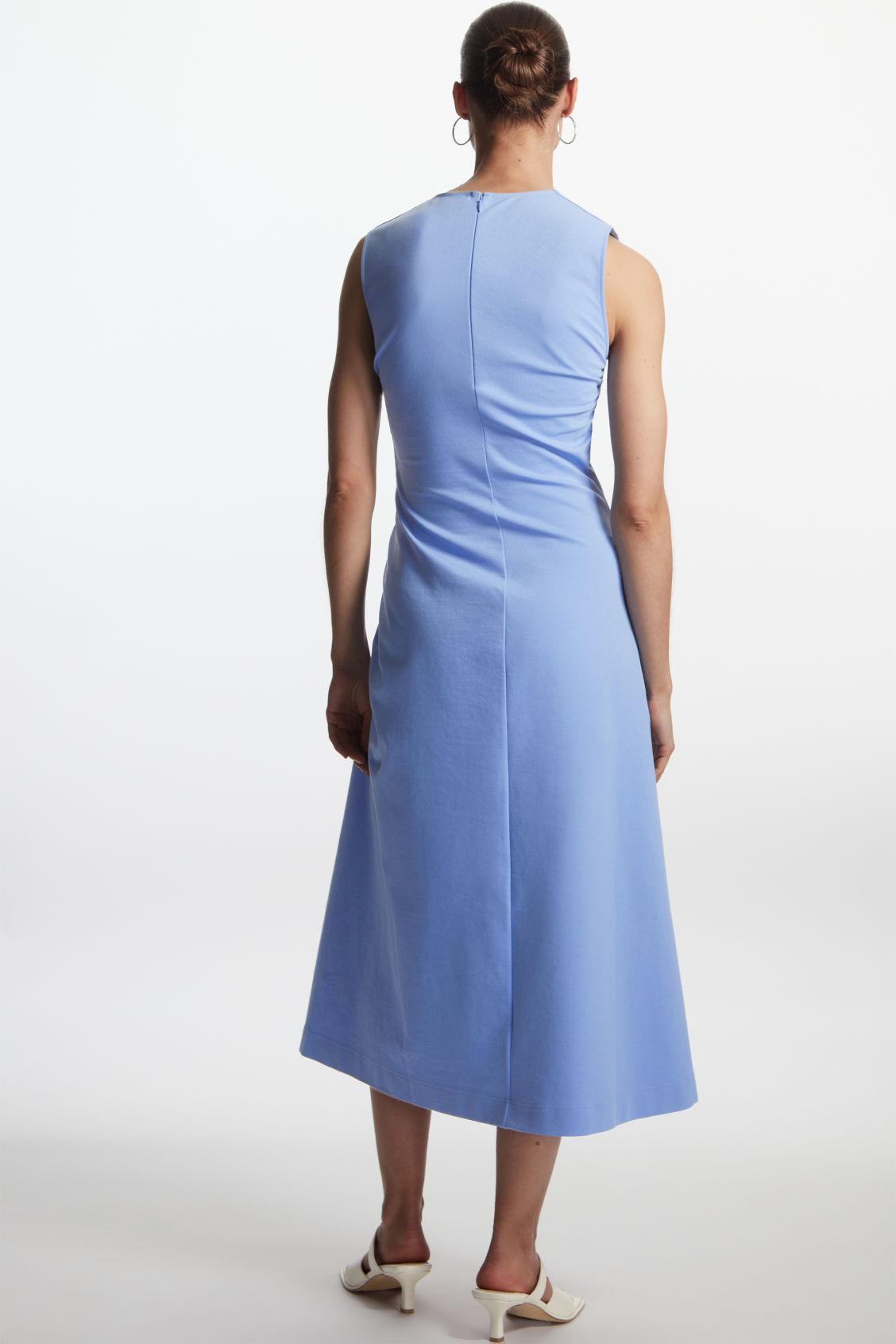 cos gathered waist midi dress The perfect dress. Crafted from recycled fabric, our Gathered-Waist Midi  Dress features subtle ruching at the neckline with a gathered waist that  creates a softly pleated voluminous skirt