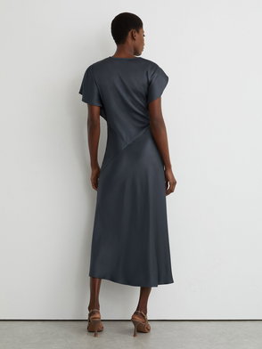 womens one shoulder midi dress Elegant Black Lexi One Shoulder Midi Dress