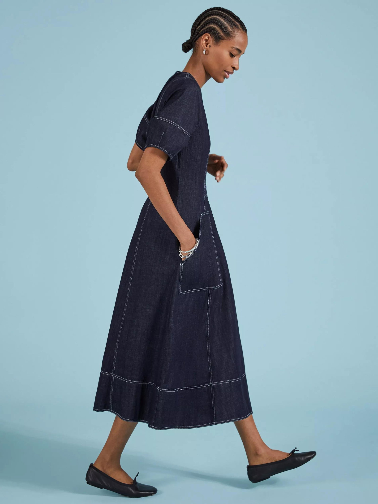 BAUKJEN Coralie Organic Cotton Denim Dress