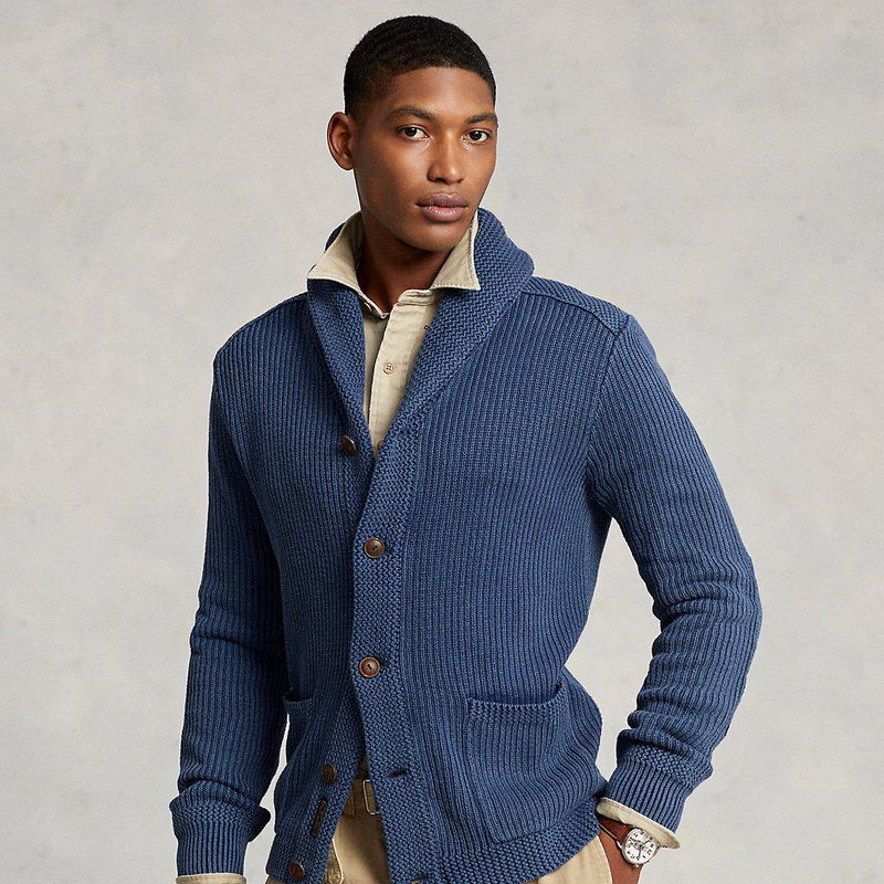 POLO RALPH LAUREN Cotton Shawl-Collar Cardigan | endource