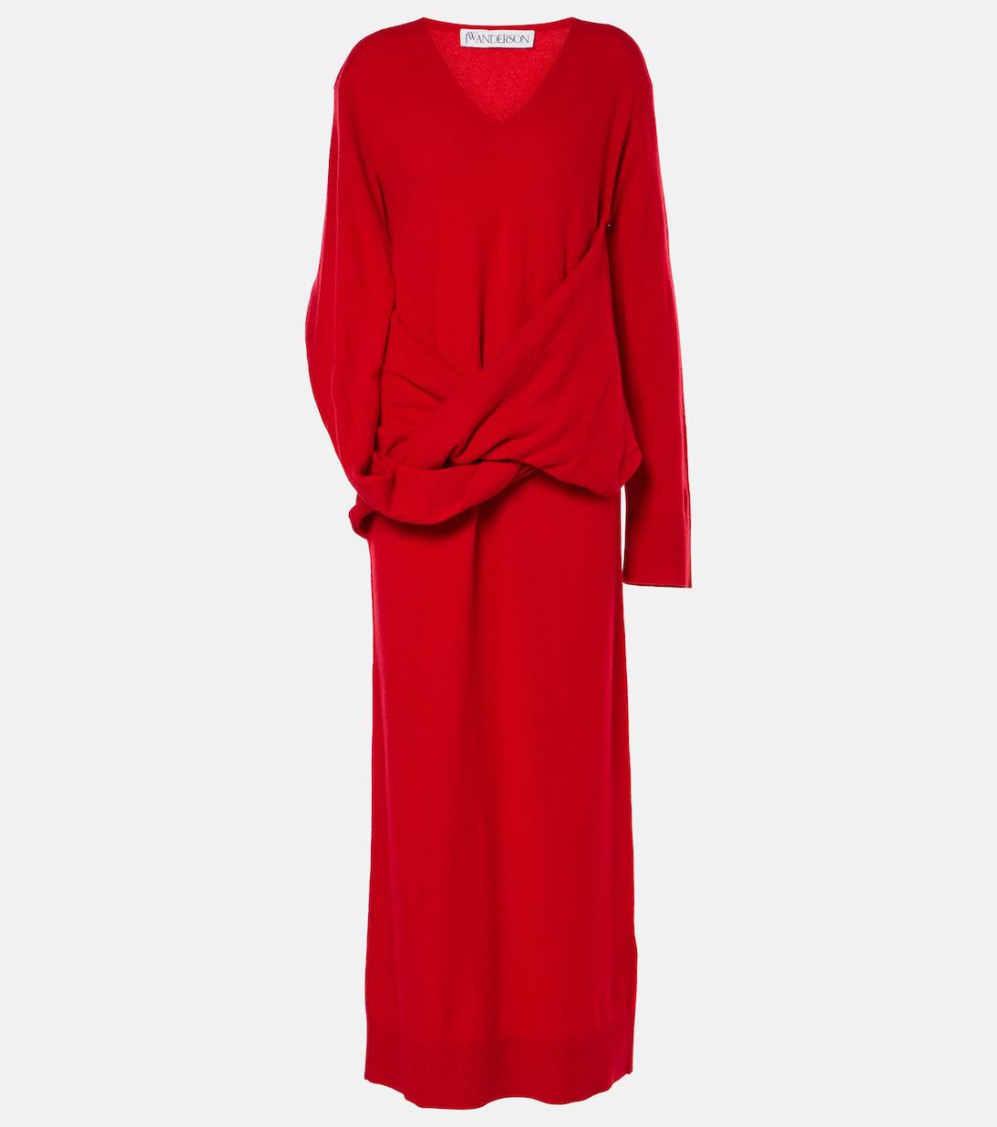 Asymmetric Draped Wool Coat | Scarf Collar Design