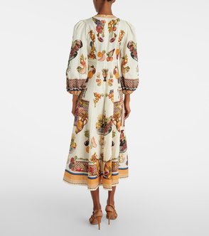 knee length dresses for ladies Almais Elora Tiered Patchwork Midi Dress - Multi