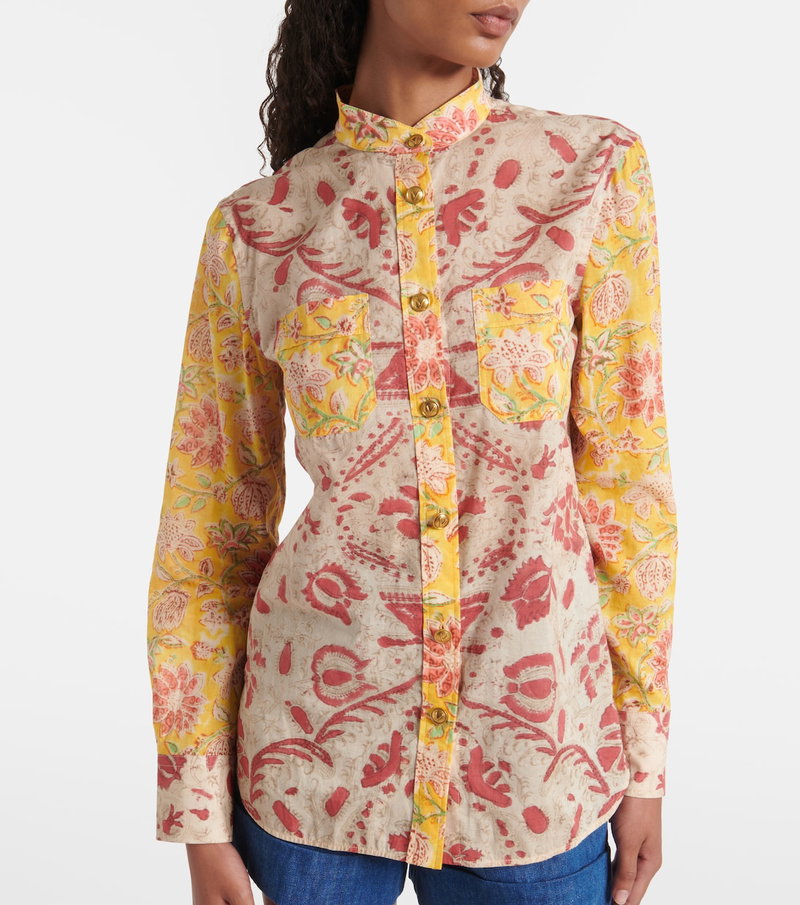 Valentino floral blouse with yellow and red print
