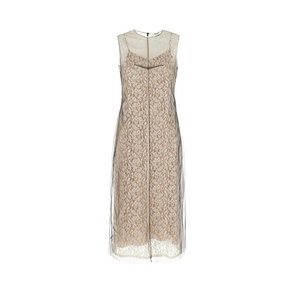 FENDI Brown Silk Maxi Dress Square Neckline- Female- - Maxi Dresses- Brown-  XS- Dresses | endource