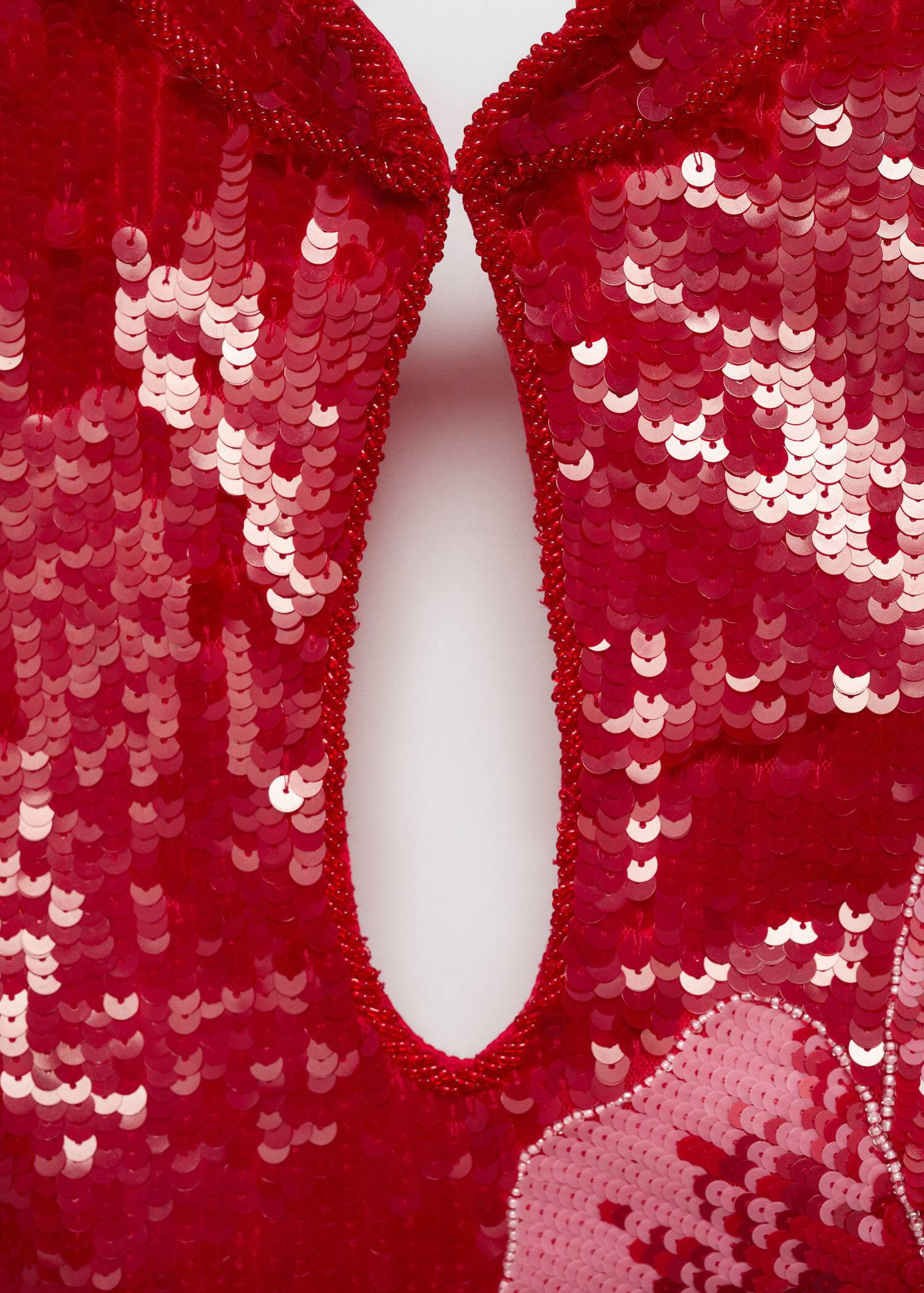 MANGO Sequin Flower Design Dress | endource