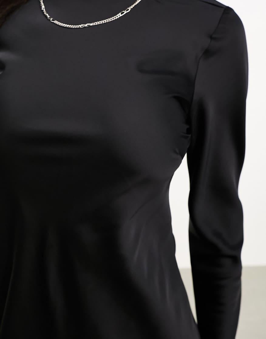 black stretchable dress Miss Circle Calista Black Stretch Crepe Blazer Dress XS