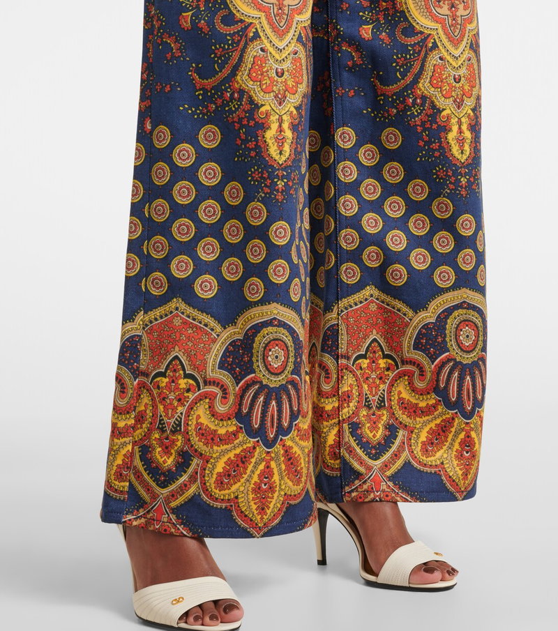 Valentino wide-leg trousers with a vibrant paisley print