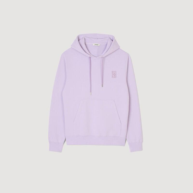 Lavender hooded sweatshirt with embroidered logo