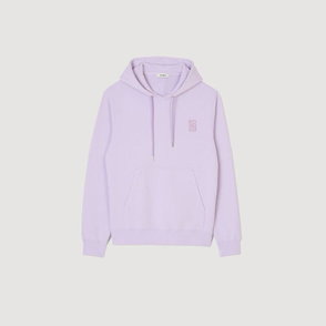 Lavender hooded sweatshirt with embroidered logo