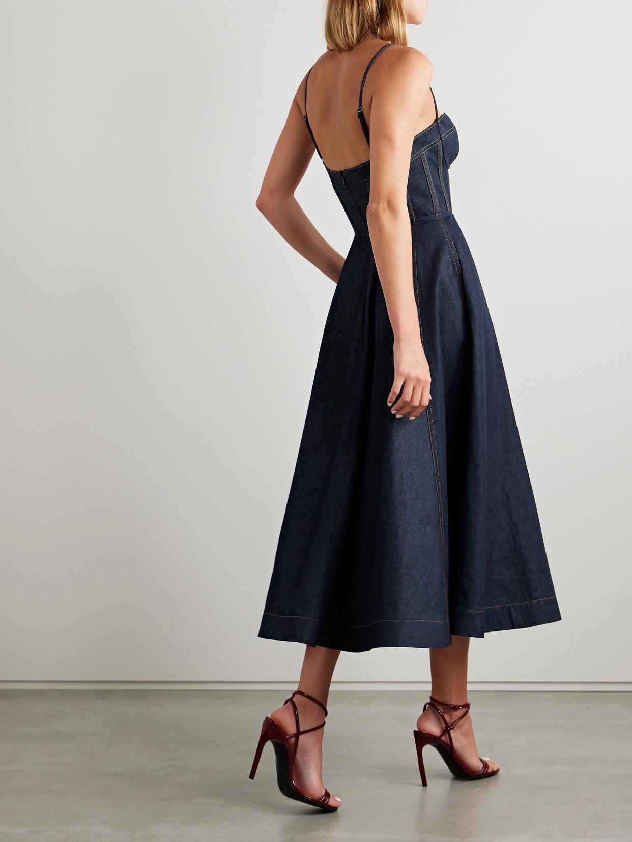 zimmermann crush denim dress Zimmermann Crush denim bustier dress Zimmermann