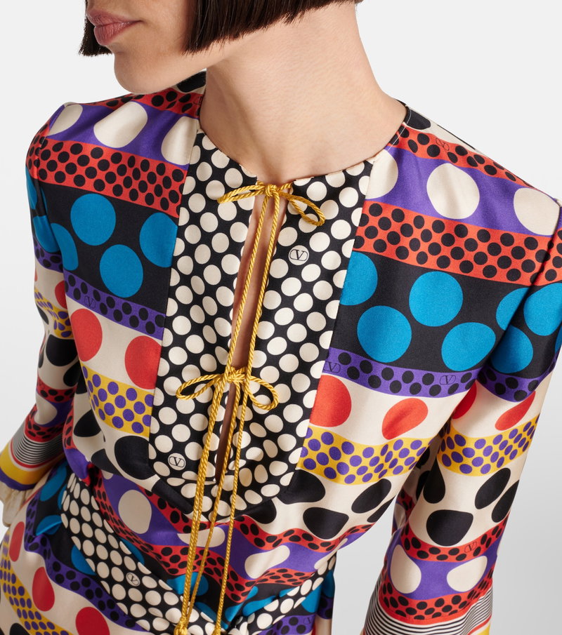 Valentino polka-dot wrap dress with gold tie