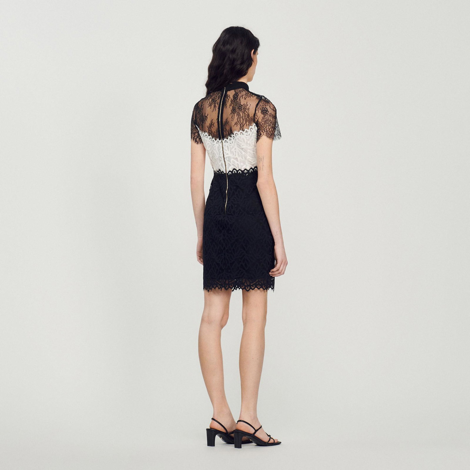 SANDRO Two-Tone Lace Dress | endource