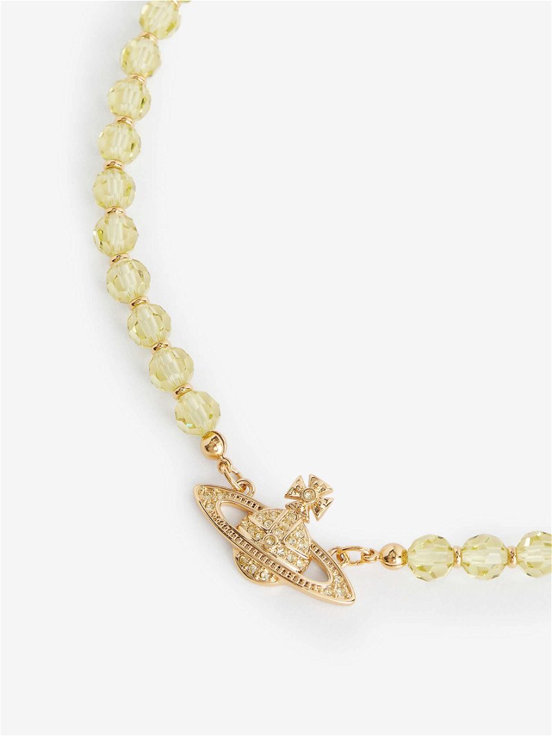 Crystal-embellished pendant necklace in gold - Vivienne Westwood