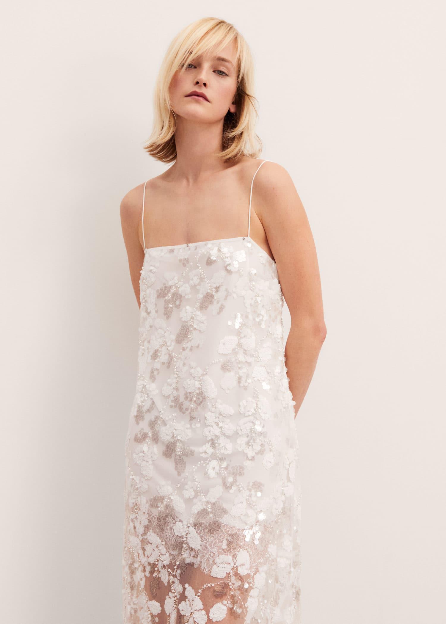 sequin embroidered dress mango MANGO Sequin Dress With Fringe Detail