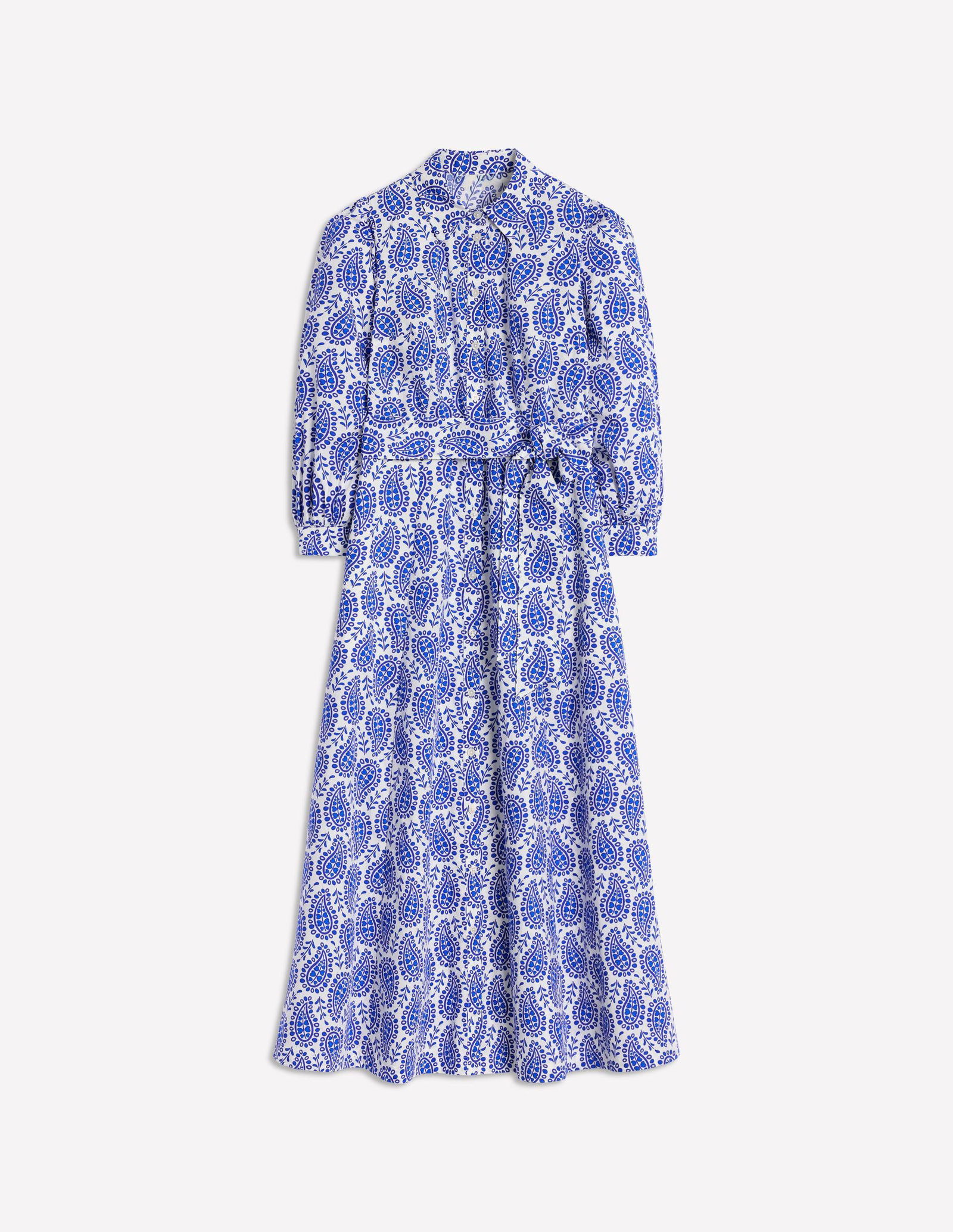 clara cotton shirt dress BODEN Clara Cotton Shirt Dress-Multi, Flower Tile