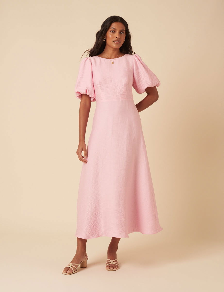 knee length dresses for ladies Frame Women's Puff Sleeve Dress – Saint Bernard main image 0