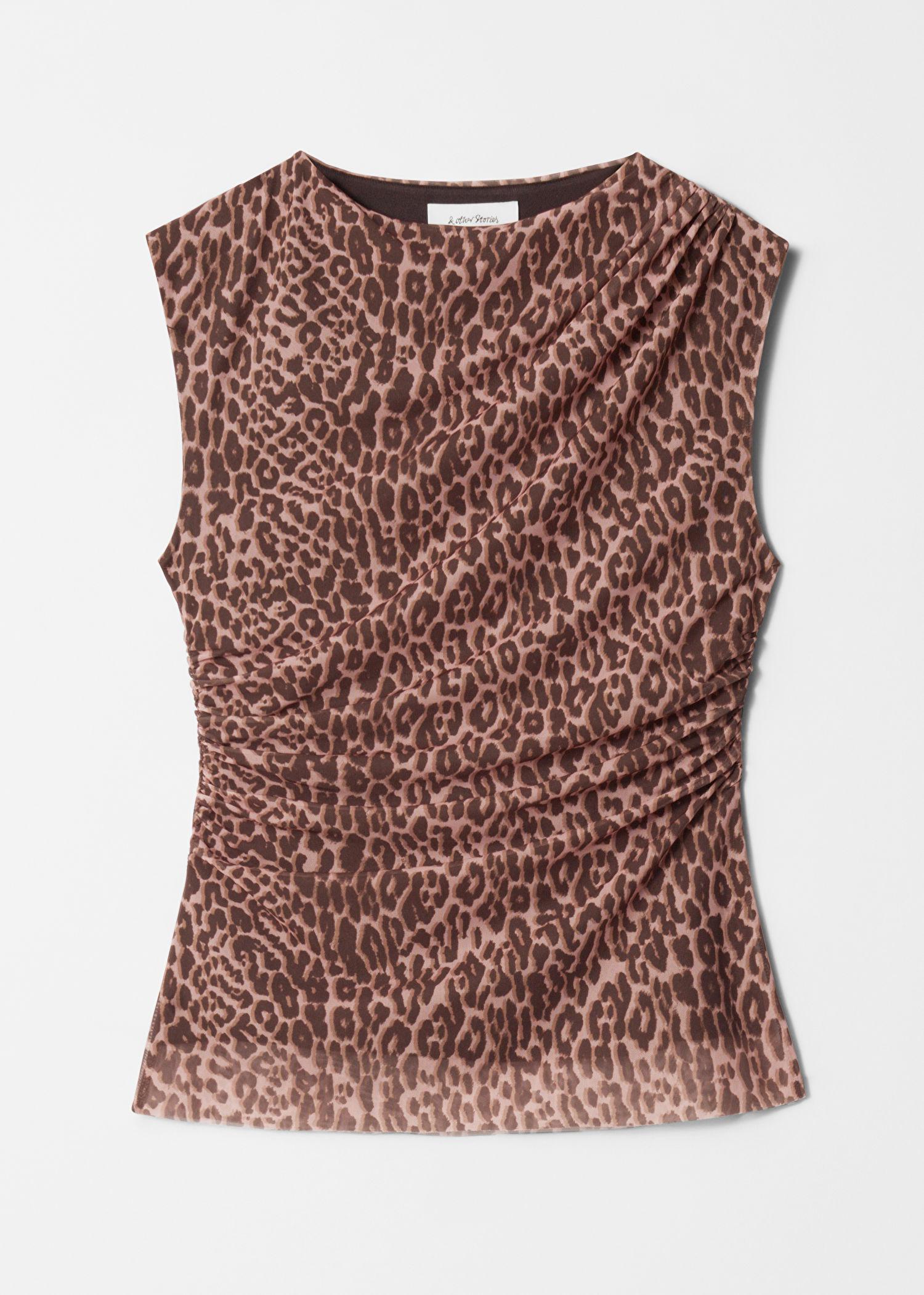 & OTHER STORIES Draped Top in Leopard Print | endource