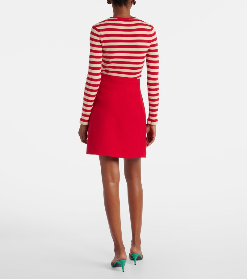 Valentino red striped sweater and skirt set