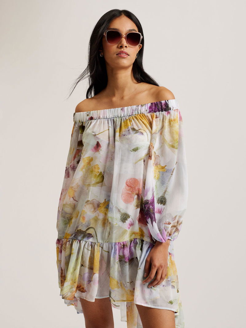blue dress for baby girl Floral V-neck Maxi Kaftan Beach Dress | Luusaa