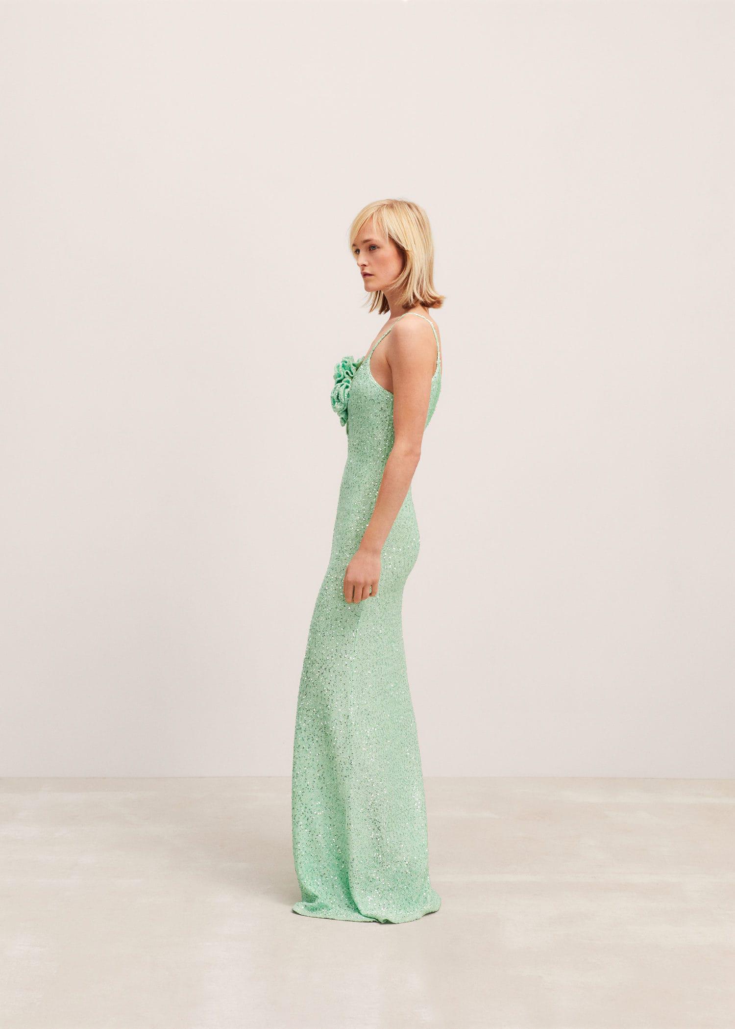 mango green sequin dress Mango Dress Green Sequin